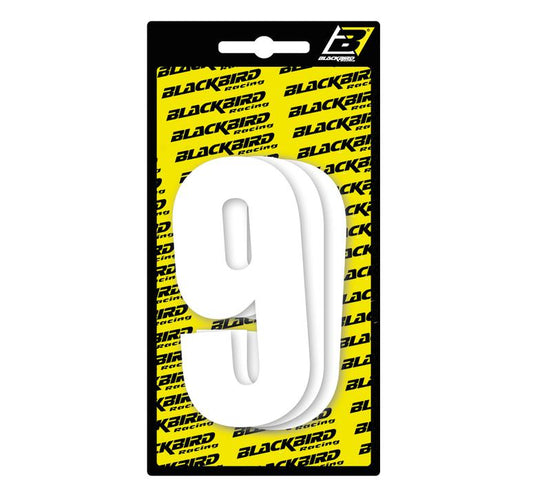 Blackbird Large Race Number 9 (3 Pack) - White