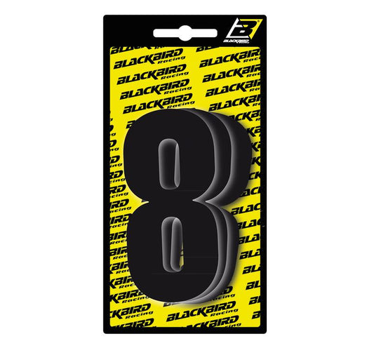 Blackbird Race Numbers 8  3 Pack - Black Large