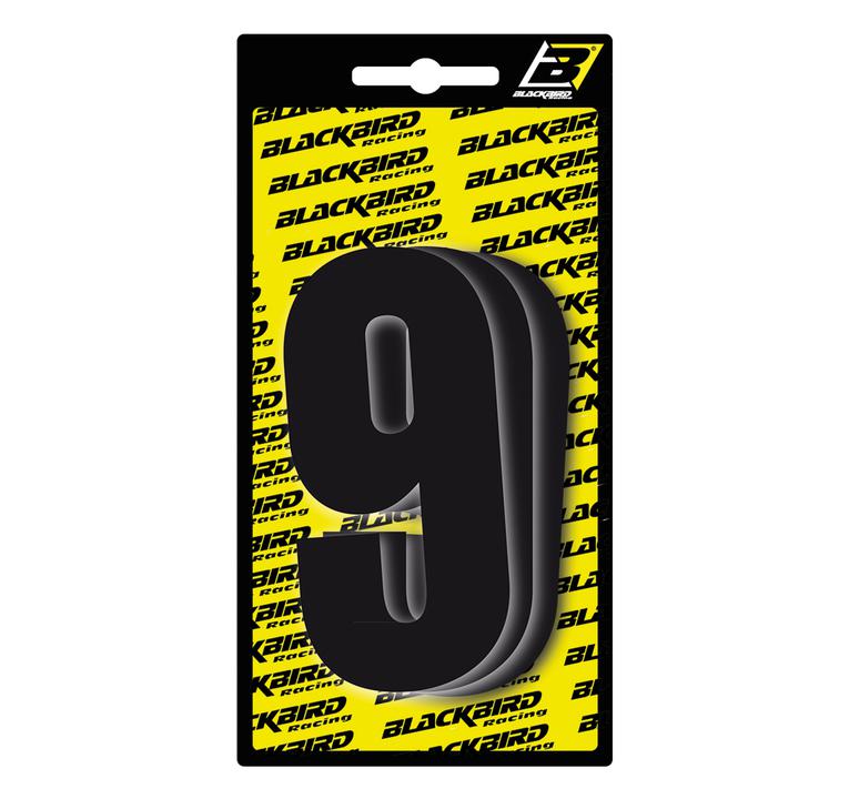 Blackbird Race Numbers 9  3 Pack - Black Small