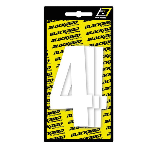 Blackbird Small Race Number 4 (3 Pack) - White