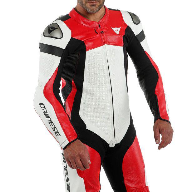Dainese Assen 2 1-Piece Perforated Suit - White / Red / Black