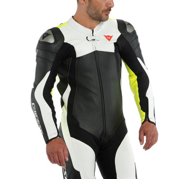 Dainese Assen 2 1-Piece Perforated Suit - Black / White Fluro Yellow