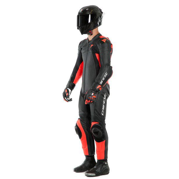 Dainese Assen 2 1Pc Perforated Suit Black Fluro Red