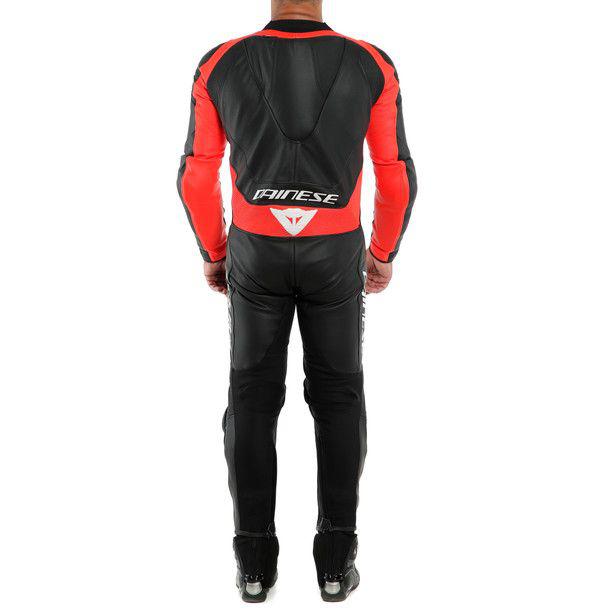 Dainese Assen 2 1Pc Perforated Suit Black Fluro Red