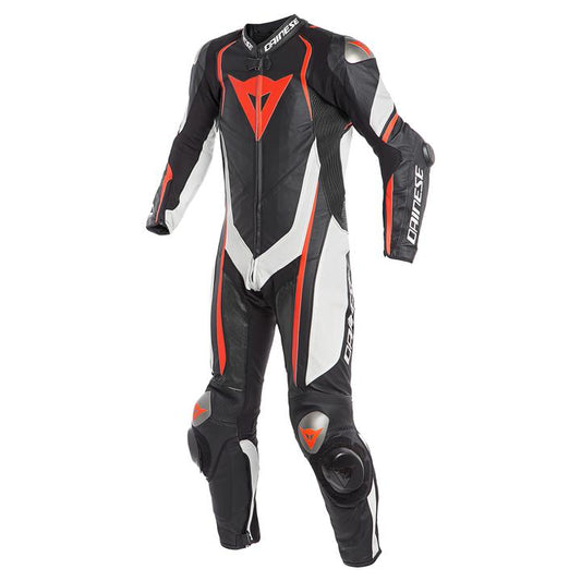 Dainese Kyalami 1-Piece Perforated Suit - Black / White Fluro Red