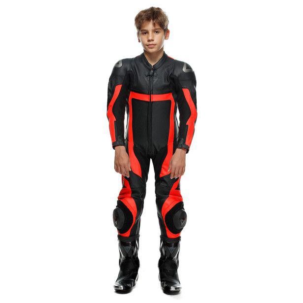 Dainese Gen-Z Junior 1-Piece Perforated Suit - Black Fluro Red Black