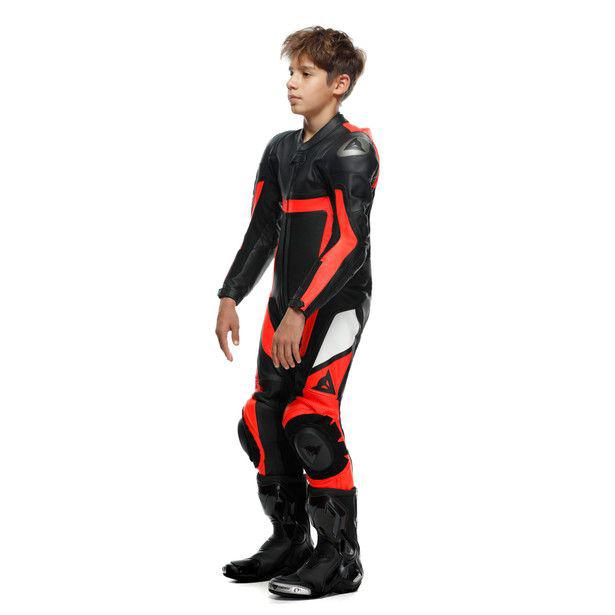Dainese Gen-Z Junior 1-Piece Perforated Suit - Black Fluro Red Black