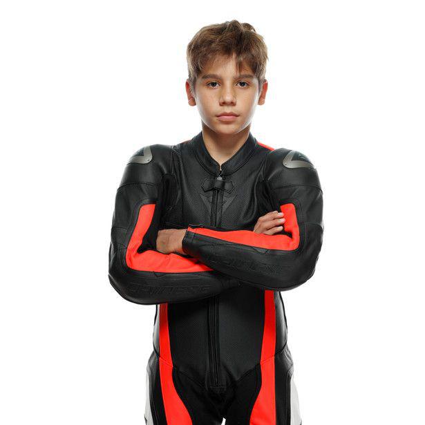 Dainese Gen-Z Junior 1-Piece Perforated Suit - Black Fluro Red Black