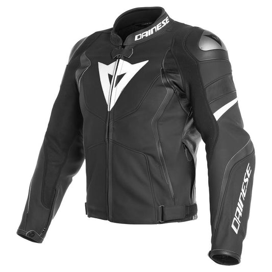 Dainese Avro 4 Leather Jacket - Matt Black / Matt White