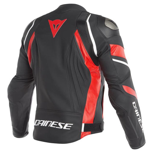 Dainese Avro 4 Leather Jacket - Black Matt Red White