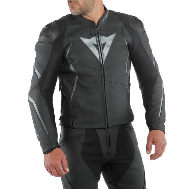 Dainese Avro 4 Leather Jacket - Black Matt Anthracite