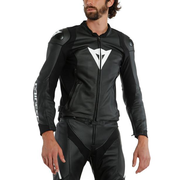 Dainese Sport Pro Leather Jacket - Black / White