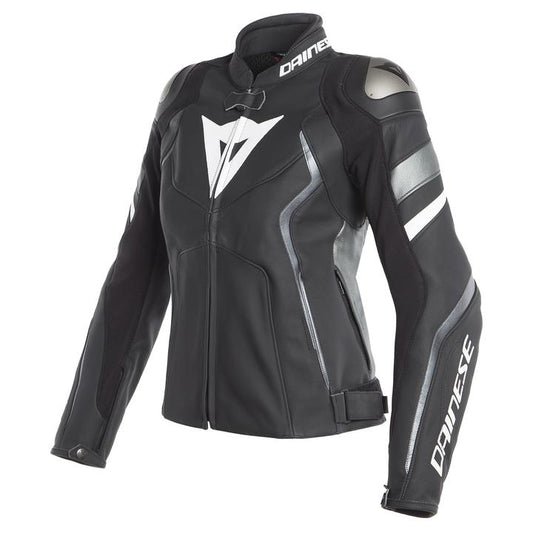 Dainese Avro 4 Women's Leather Jacket - Black Matt White