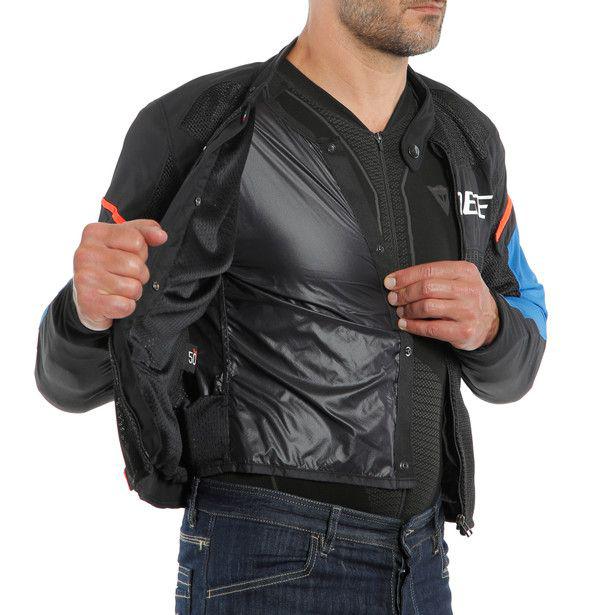 Dainese Air Frame D1 Textile Jacket - Black Light Blue Fluro Red