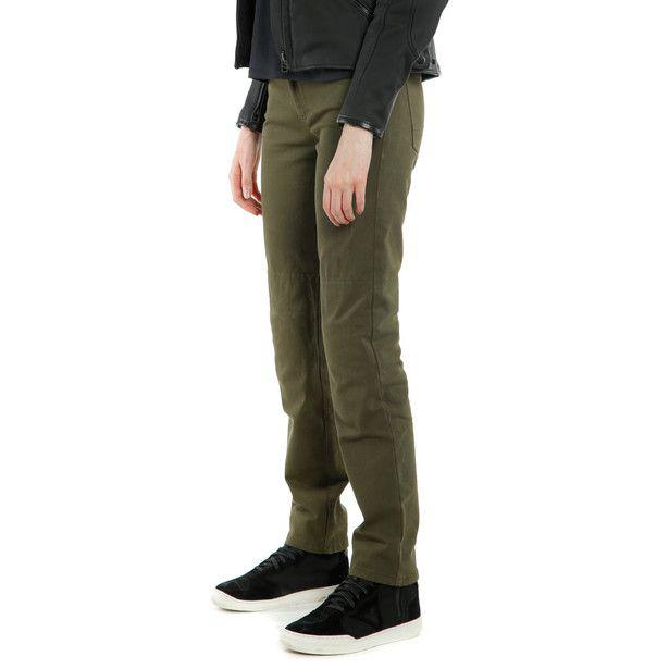 Dainese Casual Aramid Armoured Regular Women's Textile Pants - Olive Green