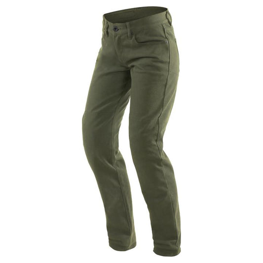 Dainese Casual Aramid Armoured Regular Women's Textile Pants - Olive Green