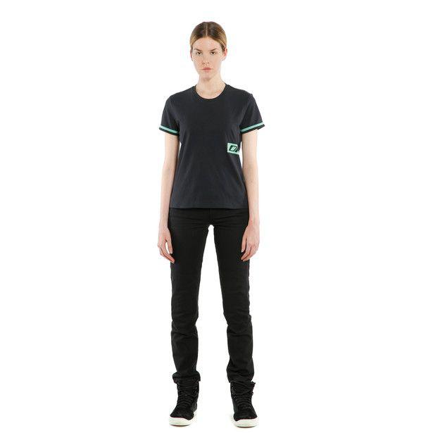 Dainese Casual Paddock Women's Tee - Black / Aqua