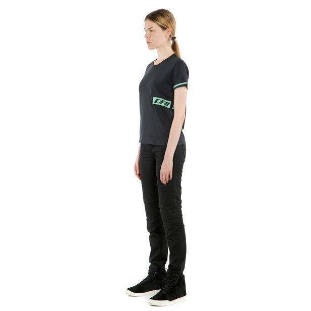 Dainese Casual Paddock Women's Tee - Black / Aqua