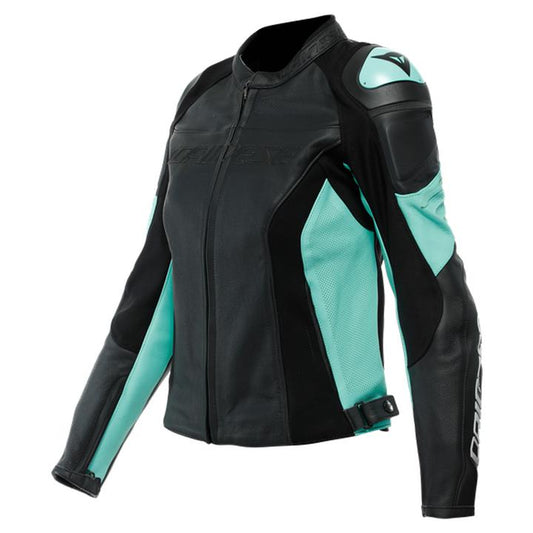 Dainese Racing 4 Perforated Leather Women's Jacket - Aqua / Black