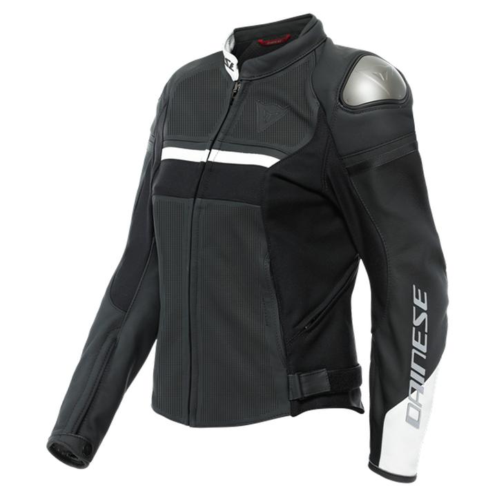 Dainese Rapida Women's Perforated Leather Jacket - Black / White