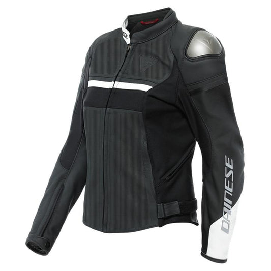 Dainese Rapida Women's Perforated Leather Jacket - Black / White