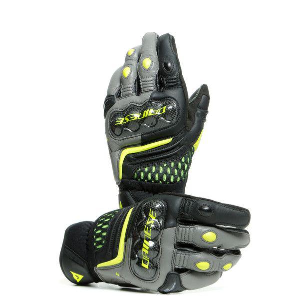 Dainese Carbon 3 Short Gloves - Black / Charcoal / Yellow