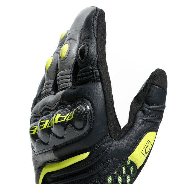 Dainese Carbon 3 Short Gloves - Black / Charcoal / Yellow