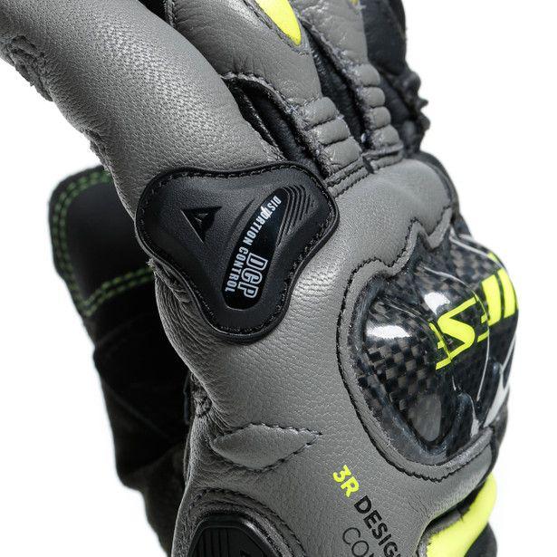 Dainese Carbon 3 Short Gloves - Black / Charcoal / Yellow
