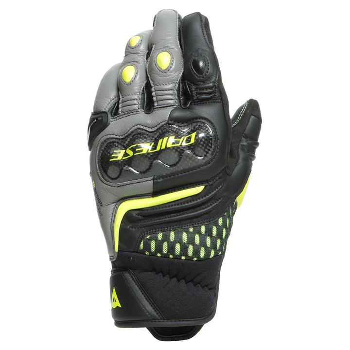 Dainese Carbon 3 Short Gloves - Black / Charcoal / Yellow