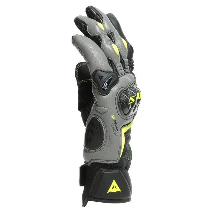 Dainese Carbon 3 Short Gloves - Black / Charcoal / Yellow