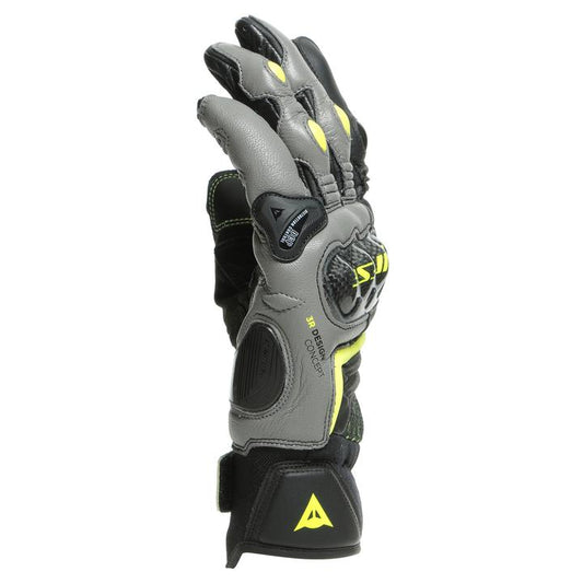 Dainese Carbon 3 Short Gloves - Black / Charcoal / Yellow