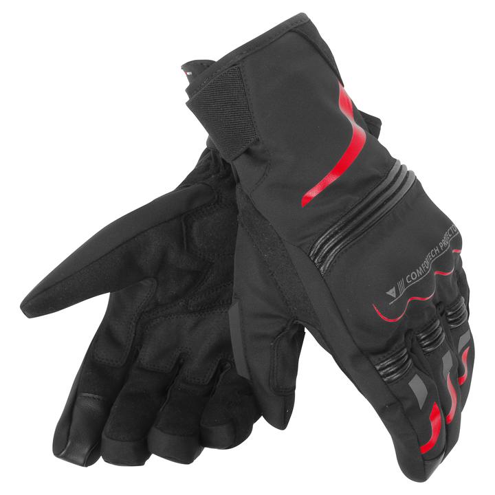 Dainese Tempest D-Dry Short Gloves Black Red (Unisex)