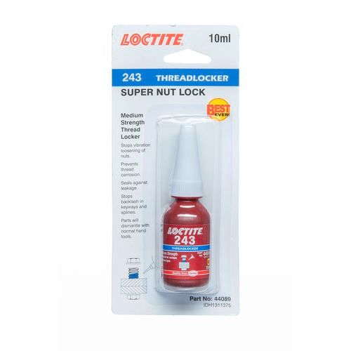 Loctite 243 Threadlocker Super Nut Lock Medium Strength Blue 10ml