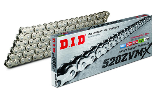 D.I.D Super Street X-Ring Drive Chain 520 Zvm-X S/S -120 Zb Silver