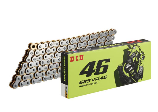 D.I.D VR46 525 120 Link Xring Chain Silver - Gold