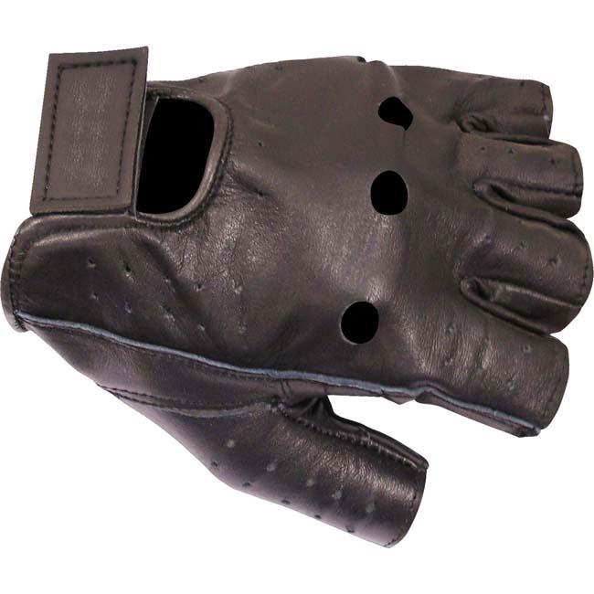 Dririder Leather Fingerless Gloves - Black
