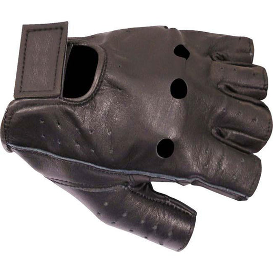Dririder Leather Fingerless Gloves - Black