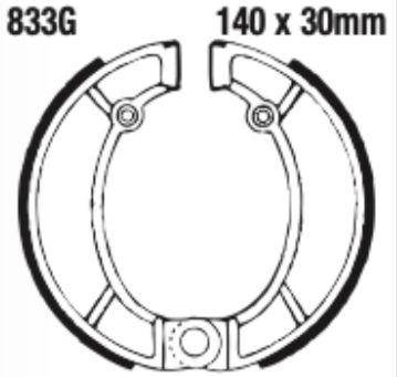 EBC Grooved Brake Shoe Set - 833G