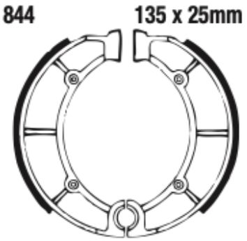 EBC Grooved Brake Shoe Set - 844G