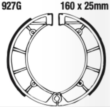 EBC Grooved Brake Shoe Set - 927G