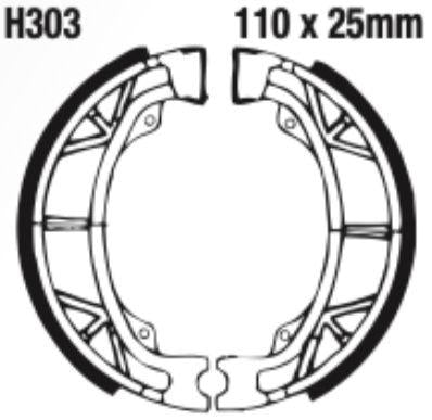 EBC Grooved Brake Shoe Set - H303G