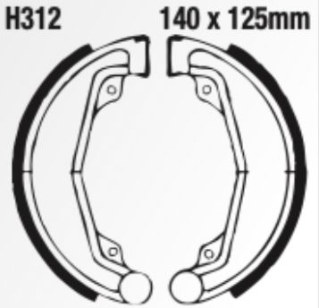 EBC Grooved Brake Shoe Set - H312G