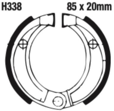 EBC Grooved Brake Shoe Set - H338G