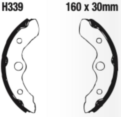 EBC Grooved Brake Shoe Set - H339G