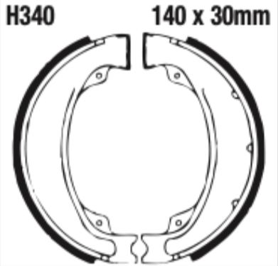 EBC Grooved Brake Shoe Set - H340G
