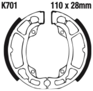 EBC Grooved Brake Shoe Set - K701G