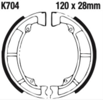 EBC Grooved Brake Shoe Set - K704G
