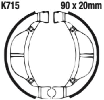 EBC Grooved Brake Shoe Set - K715G