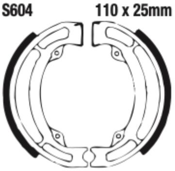EBC Grooved Brake Shoe Set - S604G