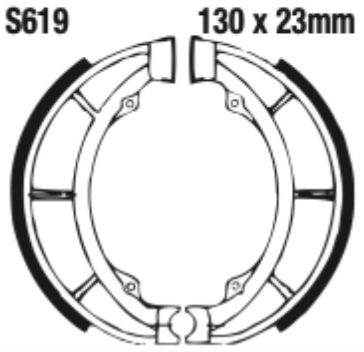 EBC Grooved Brake Shoe Set - S619G